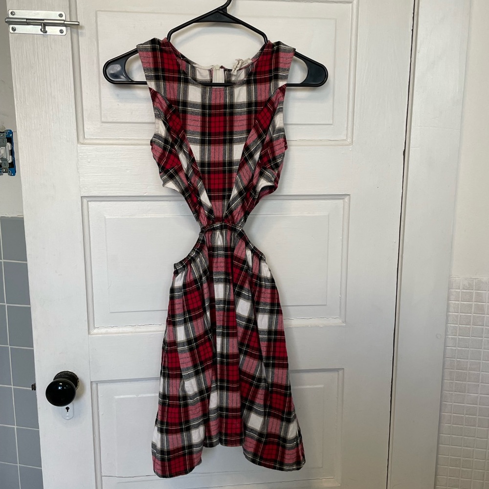 Kirra Plaid Side Cut Out Dress